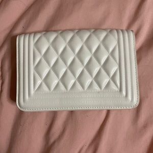 Off white quilted purse